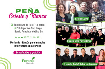 La Peña Celeste y Blanca llega a barrio Anacleto Medina Sur con actividades para toda la familia