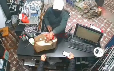 Video: delincuente asaltó con un cuchillo un comercio de bebidas y quedó filmado