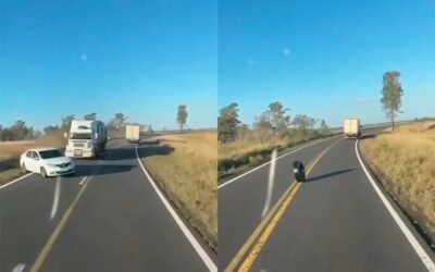 Automovilista realizó una maniobra imprudente en Ruta 14 y provocó un choque múltiple: video