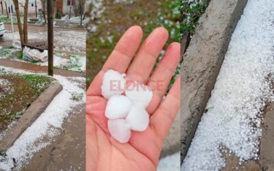 Intensa caída de granizo en Aranguren y General Ramírez