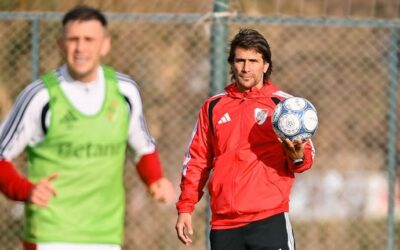Ponzio dirigió su primera práctica como DT de River y ya prepara el partido ante Banfield