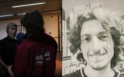 Video: con una bolsa y un buzo que dice “Arquitectura”, así llegó a la Jefatura de la Policía de Córdoba el estudiante Mariano Martínez